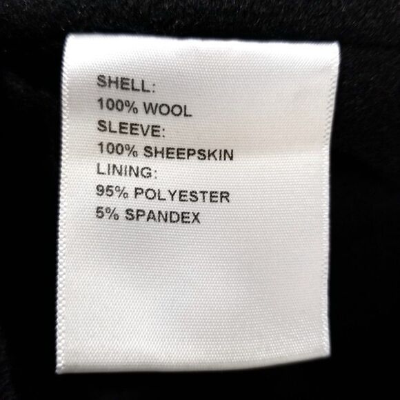 HELMUT LANG‎ 100% Sheepskin Leather Wool Draped Biker Jacket Luxury Small Black - Picture 12 of 12